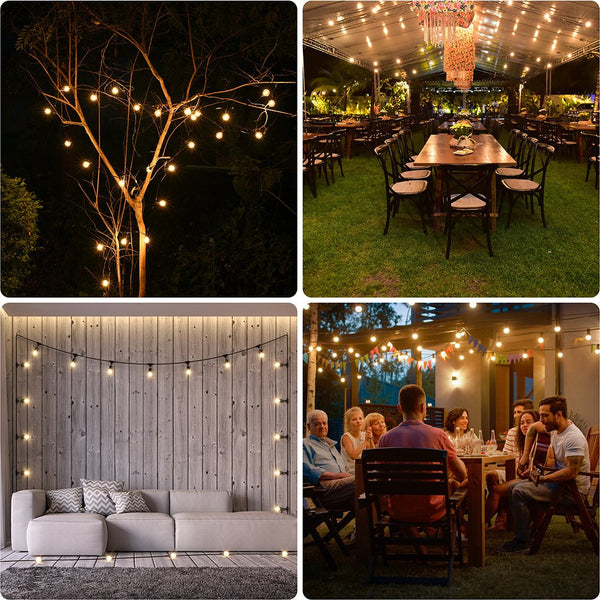 Castor Solar LED Bulb String 25pcs Globe 7.6m USB Weatherproof Festoon Light