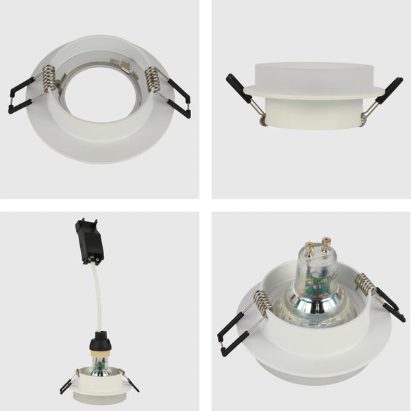 Low-Glare GU10 Fixed Downlight - Opal Acrylic & Die-Cast Aluminium