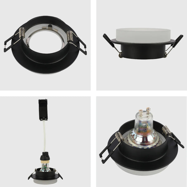 Low-Glare GU10 Fixed Downlight - Opal Acrylic & Die-Cast Aluminium