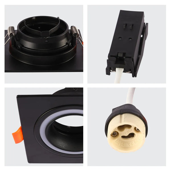 Low UGR Fixed Recessed GU10 Downlighter Square