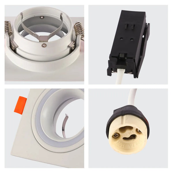 Low UGR Fixed Recessed GU10 Downlighter Square