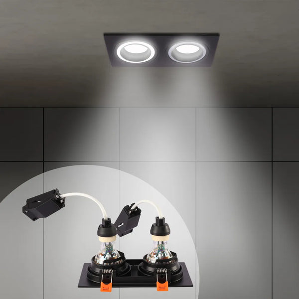 Low UGR Fixed Recessed GU10 Downlighter Square