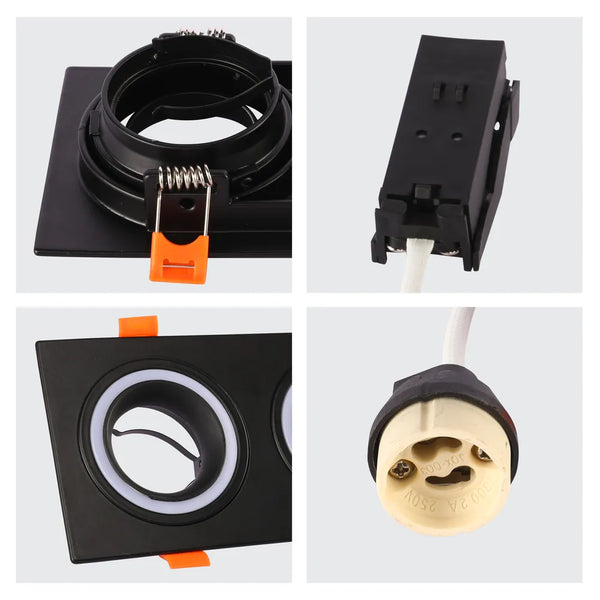 Low UGR Fixed Recessed GU10 Downlighter Square