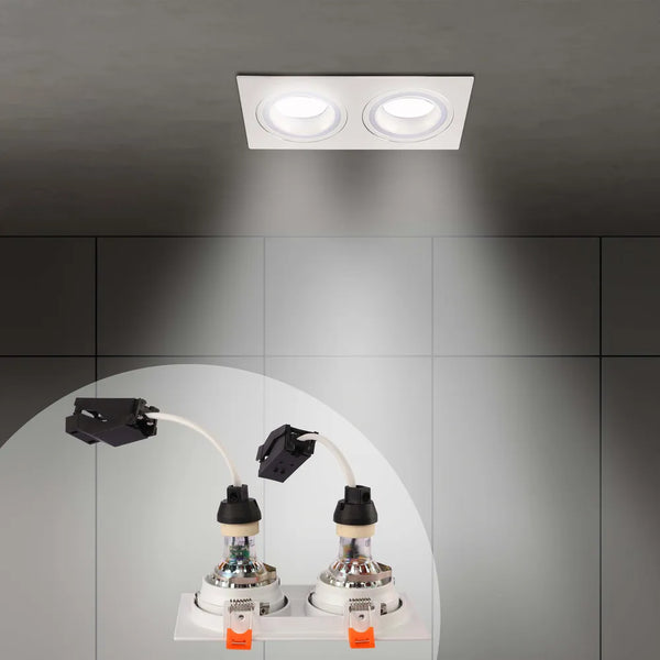 Low UGR Fixed Recessed GU10 Downlighter Square