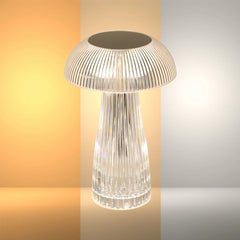 Lumi Crystal Touch: Rechargeable Mushroom-Shaped LED Table Lamp | Bedside Lamp