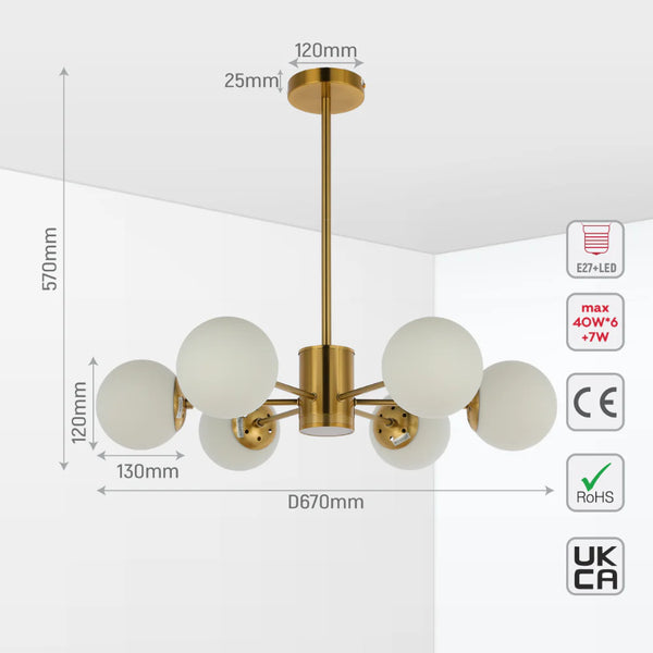 Luminary Opal Globe Chandelier | LED Illumination | Single or Dual Tier