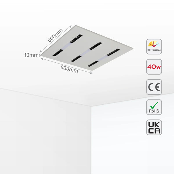 40W Lumin Essence OfficePro AntiGlare Laser and Opal LED Panel Light 40W 4000lm Low UGR 2x2ft 3CCT