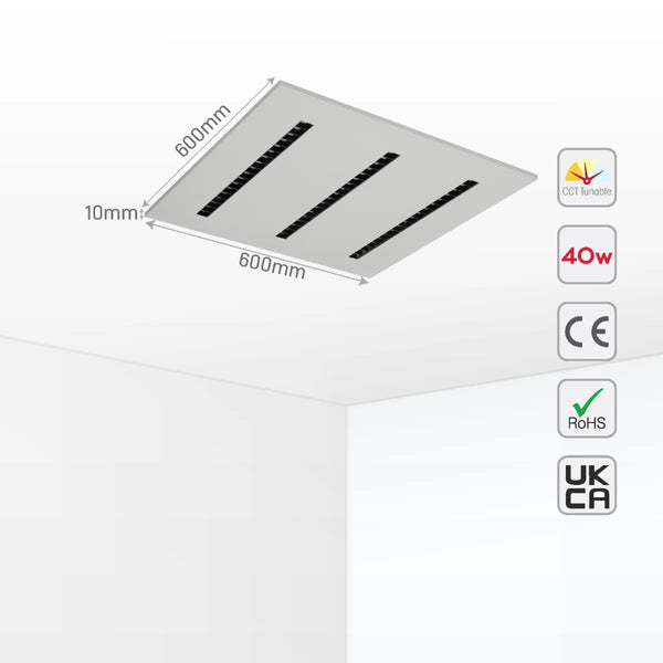 40W Lumin Essence OfficePro AntiGlare Laser LED Panel Light 40W 4000lm Low UGR 2x2ft 3CCT