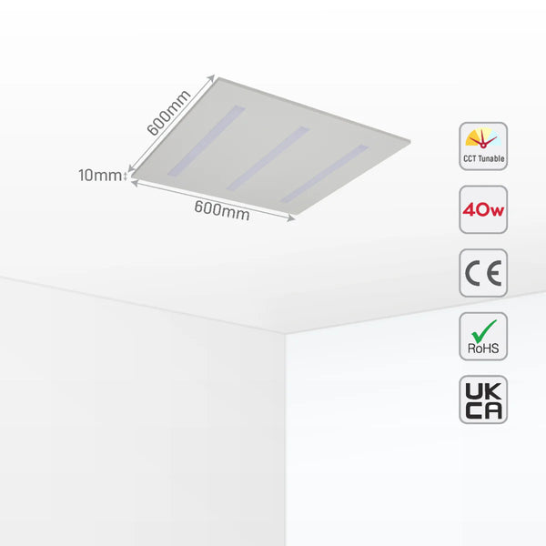 40W Lumin Essence OfficePro LED Panel Light 4000lm 2x2ft 3CCT