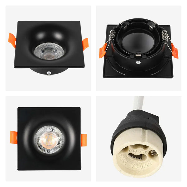 Lunar Low-Glare Square Fixed Recessed GU10 Downlight