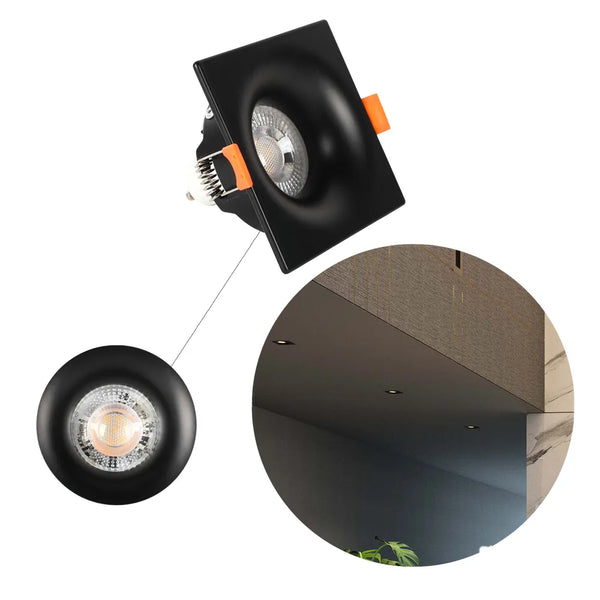 Lunar Low-Glare Square Fixed Recessed GU10 Downlight