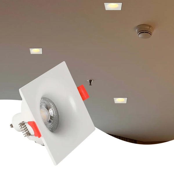 Lunar Low-Glare Square Fixed Recessed GU10 Downlight
