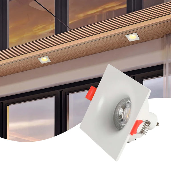 Lunar Low-Glare Square Fixed Recessed GU10 Downlight