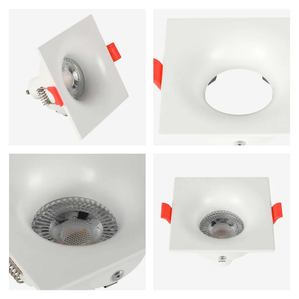 Lunar Low-Glare Square Fixed Recessed GU10 Downlight