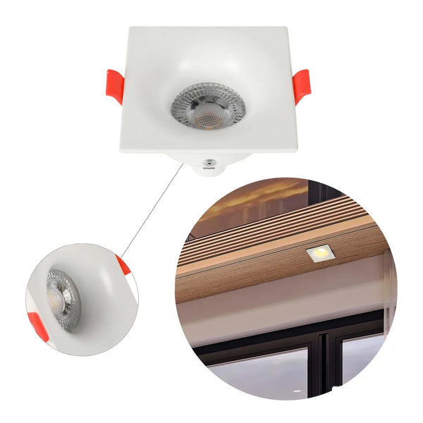 Lunar Low-Glare Square Fixed Recessed GU10 Downlight