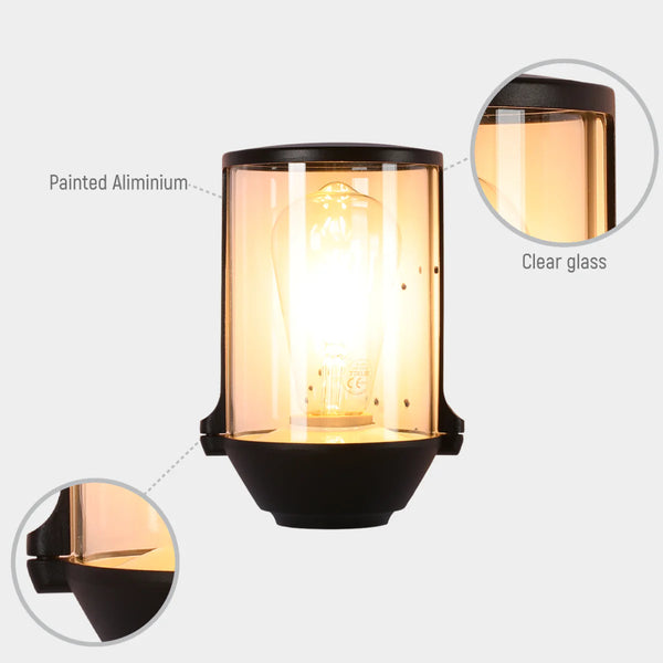 Lux Vintage Classic Outdoor Wall Light Sconce IP54 Black