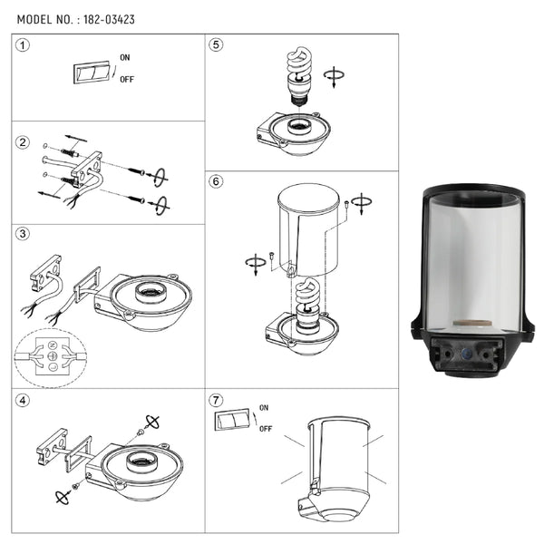 Lux Vintage Classic Outdoor Wall Light Sconce IP54 Black