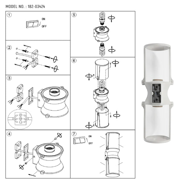 Lux Vintage Classic Up Down Outdoor Wall Light IP54 White