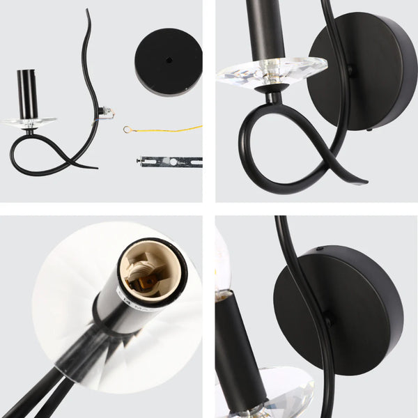 LuxAura Candle Wall Lamp - Single and Double Scroll Options
