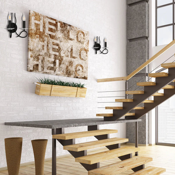 LuxAura Candle Wall Lamp - Single and Double Scroll Options