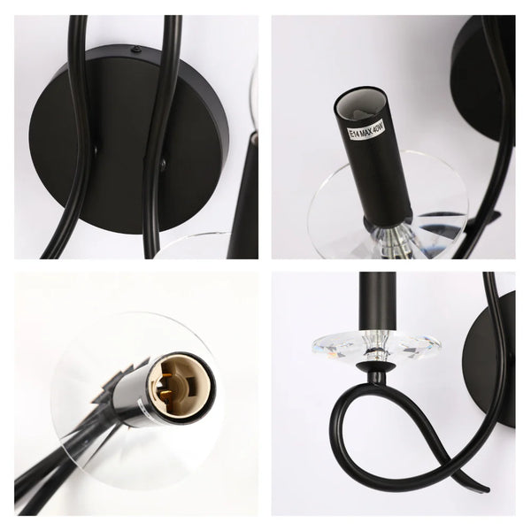 LuxAura Candle Wall Lamp - Single and Double Scroll Options