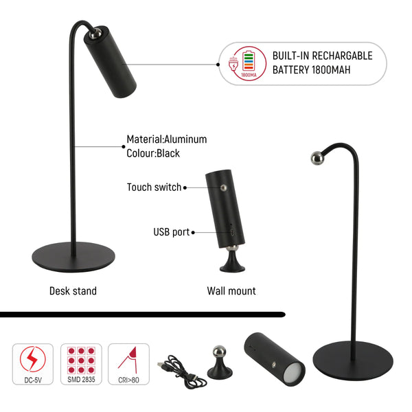 Magna Lume Clip & Mount LED Desk Lamp | Bedside Lamp