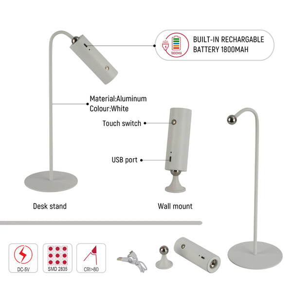 Magna Lume Clip & Mount LED Desk Lamp | Bedside Lamp