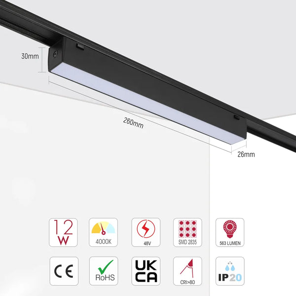 Magnetic Linear LED Track Light with Opal Diffuser