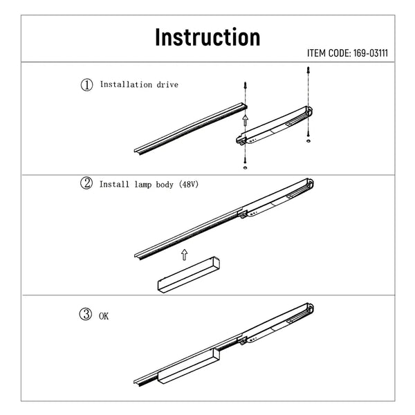 Magnetic Linear LED Track Light with Opal Diffuser