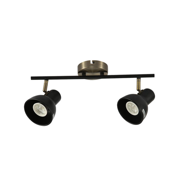 Hektor Rotatable GU10 Spotlight Antique Brass Black