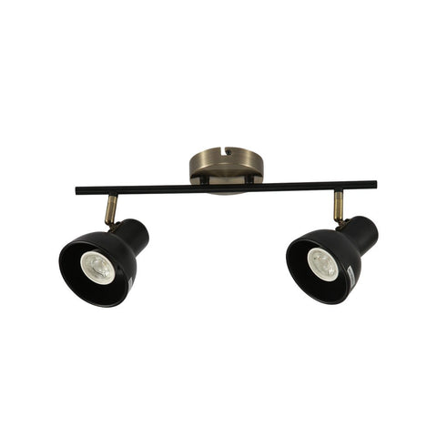 Hektor Rotatable GU10 Spotlight Antique Brass Black