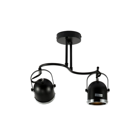 Moern S Shape Rotatable GU10 Spotlight Black and Chrome