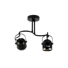 Moern S Shape Rotatable GU10 Spotlight Black and Chrome