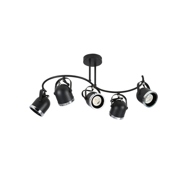 Moern S Shape Rotatable GU10 Spotlight Black and Chrome
