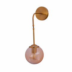Amber Glass Gold Metal Pendant Wall Light E27 Fitting