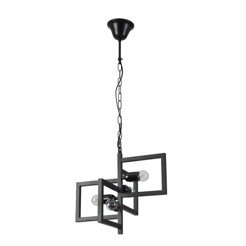 Black 4 Rectangle Chandelier Pendant Ceiling Light E27