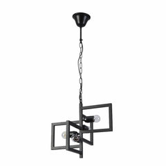 Black 4 Rectangle Chandelier Pendant Ceiling Light E27