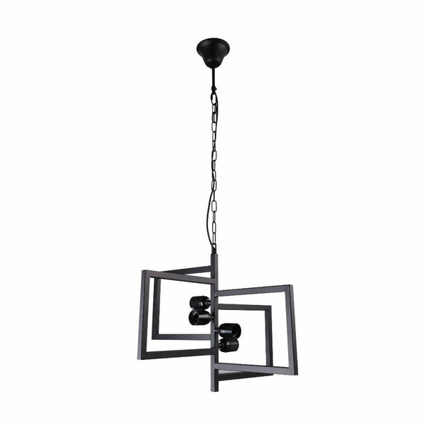 Black 4 Rectangle Chandelier Pendant Ceiling Light E27