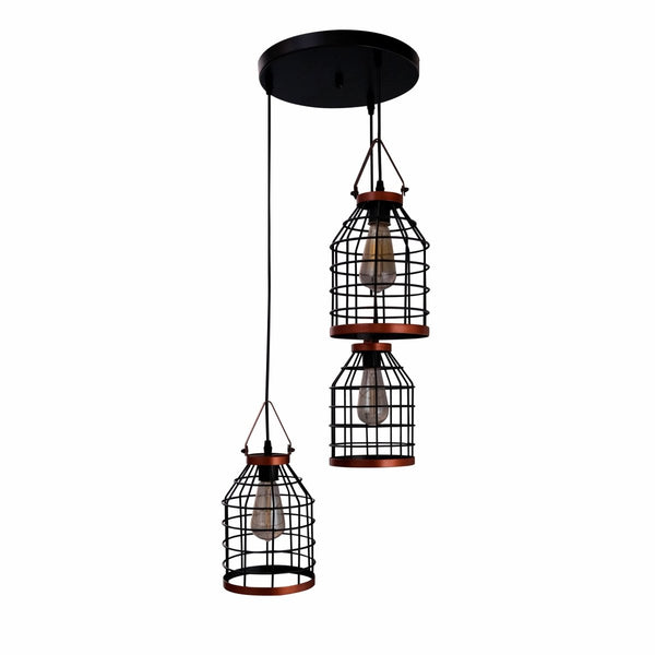 Black Cage Metal Pendant Ceiling Light E27