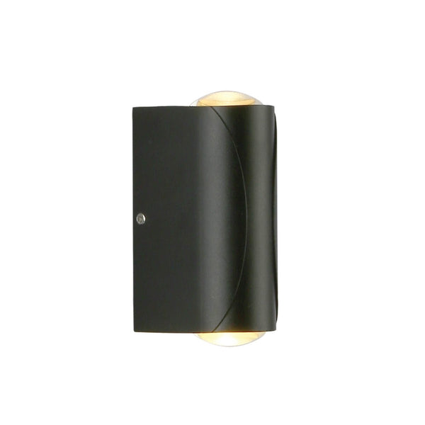 Black Corrugated Up Down Outdoor Modern LED Wall Light