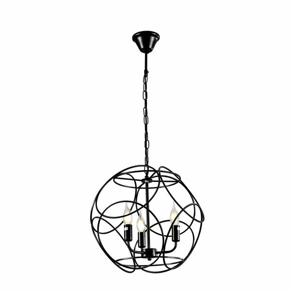Gold Aluminium Bronze or Black Globe Cage Pendant Chandelier Ceiling Light E14