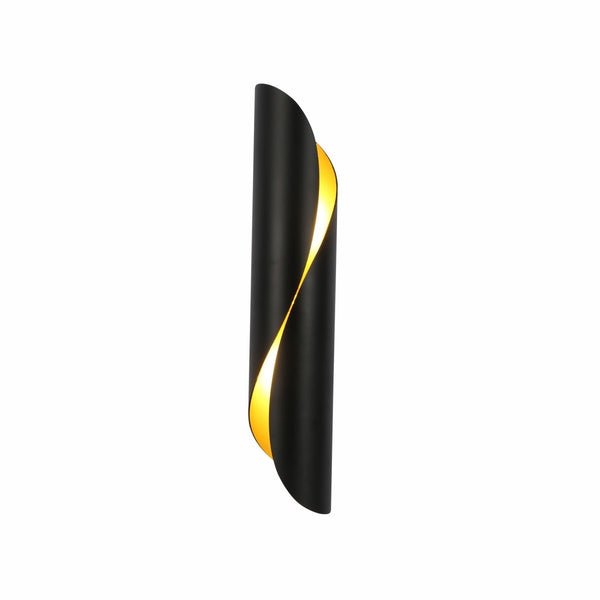 Black Gold Metal Cylinder Wall Light 2xG9 Fitting