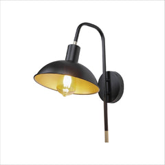 Black Metal Dome Sunflower Wall Light E27 Fitting