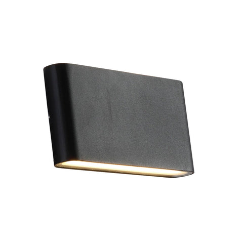 Black Slim Cuboid Up Down Outdoor Modern LED Wall Washer Light