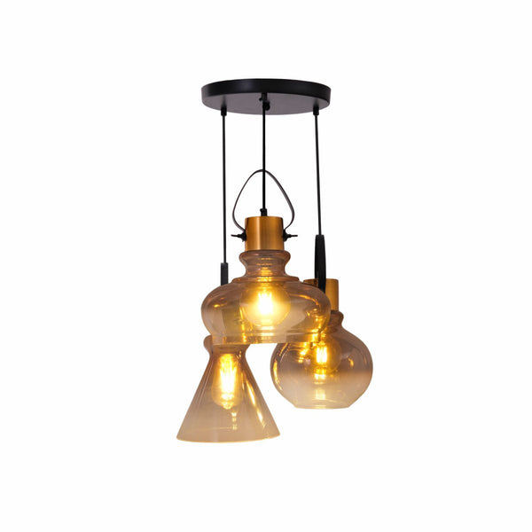 Bronze Gradient Glass Funnel Dome Globe Pendant Ceiling Light E27