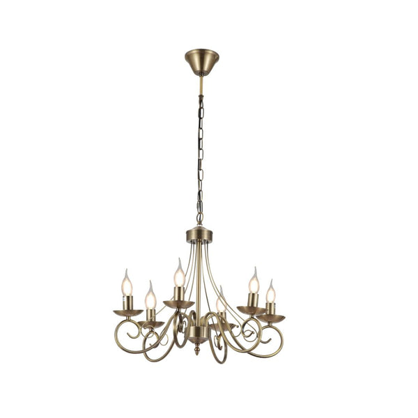 Candle Vintage Antique Brass French Chandelier Ceiling Light E14