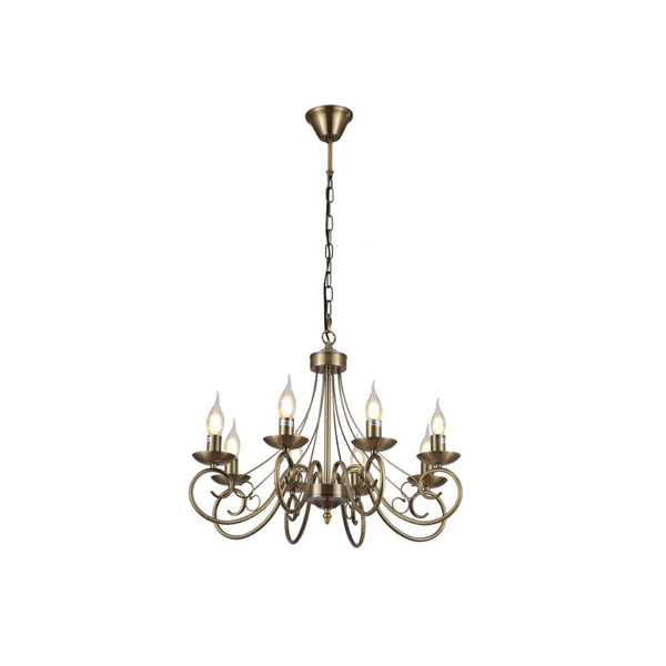 Candle Vintage Antique Brass French Chandelier Ceiling Light E14