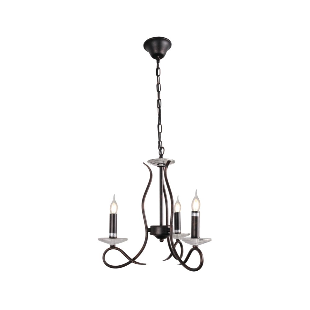 LuxAura Candle Vintage Rustic Black French Chandelier Ceiling Light