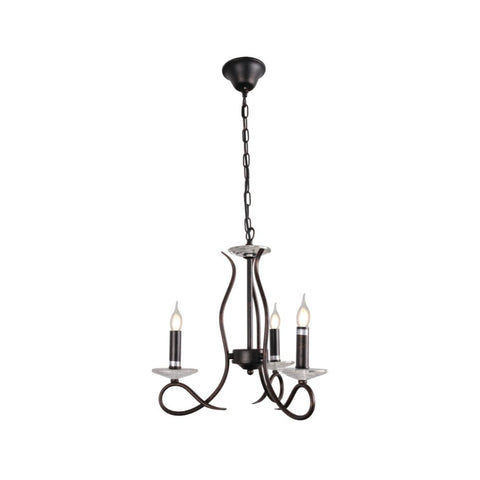 LuxAura Candle Vintage Rustic Black French Chandelier Ceiling Light