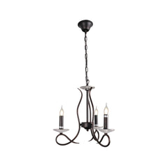LuxAura Candle Vintage Rustic Black French Chandelier Ceiling Light